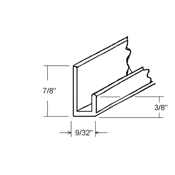 Black Anodized Aluminum J Channel (3/8) for 1/4 Mirror Support 95