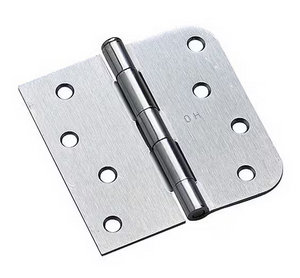 Residential Entry Door Brushed Chrome 4" Full Mortise Combination Butt Hinge - 5/8" Radius