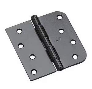 Residential Entry Door Black 4" Full Mortise Combination Butt Hinge - 5/8" Radius