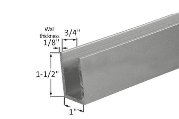 U-Channel - 1 x 1-1/2 x 1/8 - Anodized Aluminum